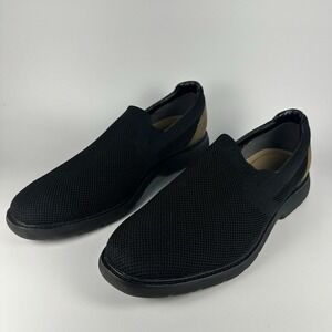 Mark Nason Lite Lugg Woods Slip-On Loafers Men's 13 Black Knit Brown Heel